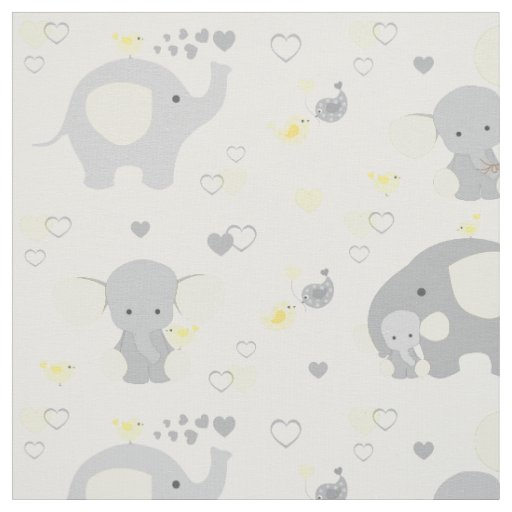 Yellow Elephant Baby Nursery Fabric