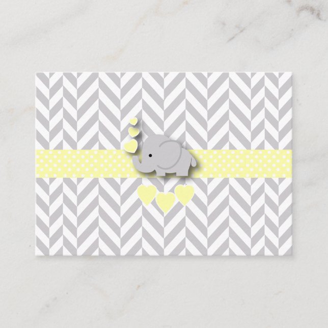 Yellow Elephant Baby Shower Bring a Book Enclosure Card (Front)
