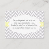 Yellow Elephant Baby Shower Bring a Book Enclosure Card (Back)