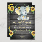 Yellow  Elephant Baby Shower invitation, rustic Invitation (Front/Back)