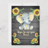 Yellow  Elephant Baby Shower invitation, rustic Invitation (Back)