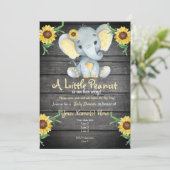 Yellow  Elephant Baby Shower invitation, rustic Invitation (Standing Front)