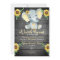 Yellow  Elephant Baby Shower invitation, rustic