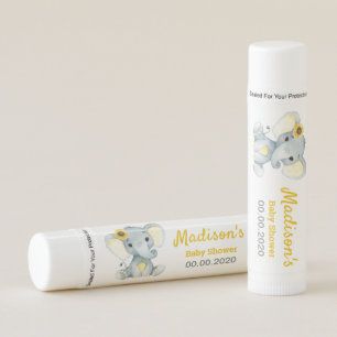 Yellow, Elephant Baby shower lip balm for girl