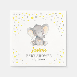 Yellow Elephant Baby Shower Little Peanut Party Napkins