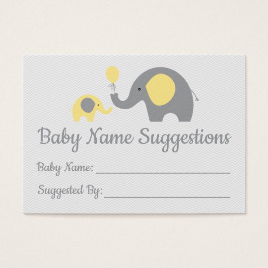 yellow-elephant-baby-shower-name-suggestion-cards-zazzle