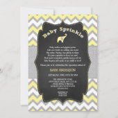 Yellow elephant baby sprinkle, baby shower invitation (Front)