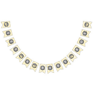 Yellow Elephant Bow-tie Baby Shower Bunting Flags