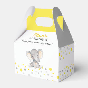Yellow Elephant First Birthday Party Little Peanut Favor Boxes