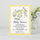 Yellow Elephant Modern Baby Shower Invitation (Standing Front)