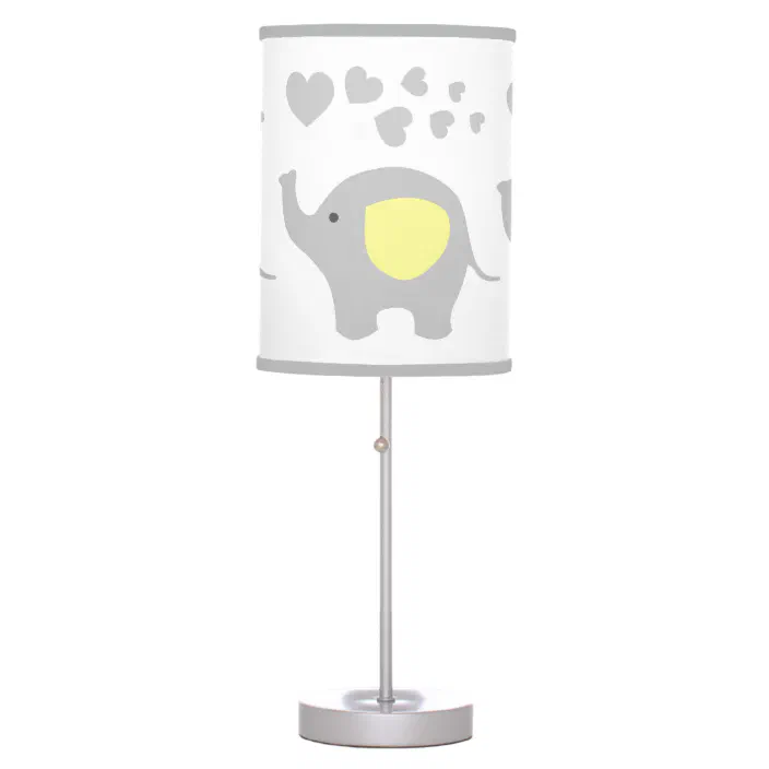 Yellow Elephant Neutral Baby Nursery Safari Animal Table Lamp Zazzle Com Yellow Elephant Neutral Baby Nursery, Elephant Table Lamp Nursery