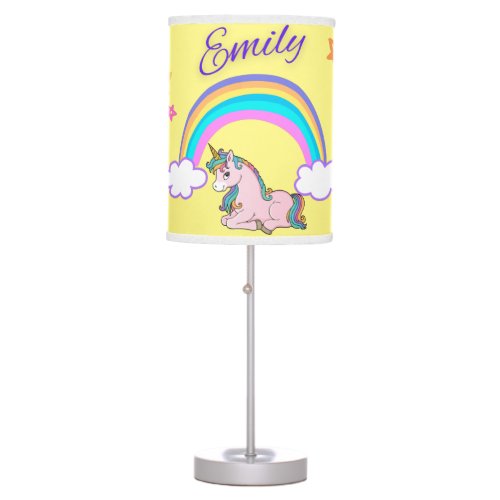 Yellow Emily Personalized Name Table Lamp