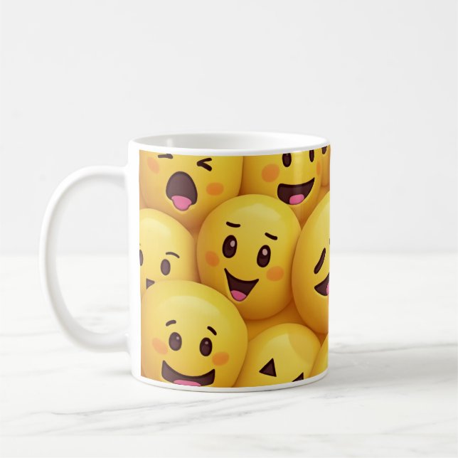 😊 Yellow Emoji Cup – Sip with a Smile! ☕💛 (Left)