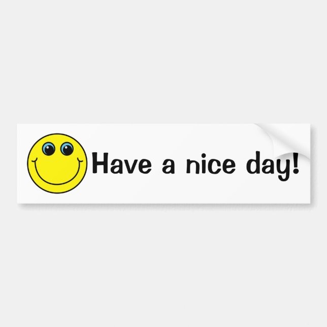 Yellow Emoji Face Have a nice day Bumper Sticker (Front)