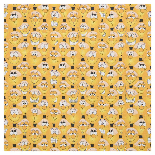 Yellow 😀 Emoji Pattern Fabric (Swatch)