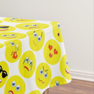 Yellow Emoji Pattern Tablecloth