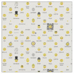 Yellow Emoticons Fabric