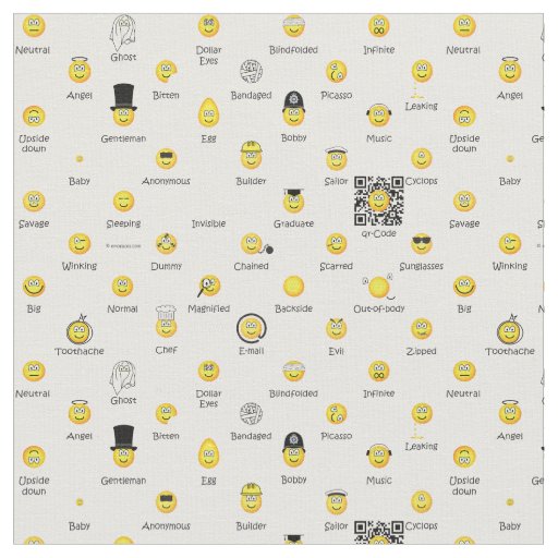 Yellow Emoticons Fabric