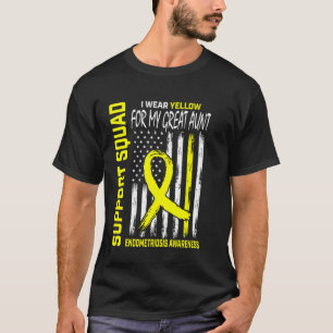 Yellow Endometriosis Awareness Great Aunt Support T-Shirt