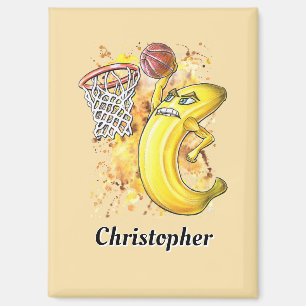 Yellow Energetic Slam Dunk Banana Fruit-Fueled 🍌 Magnet