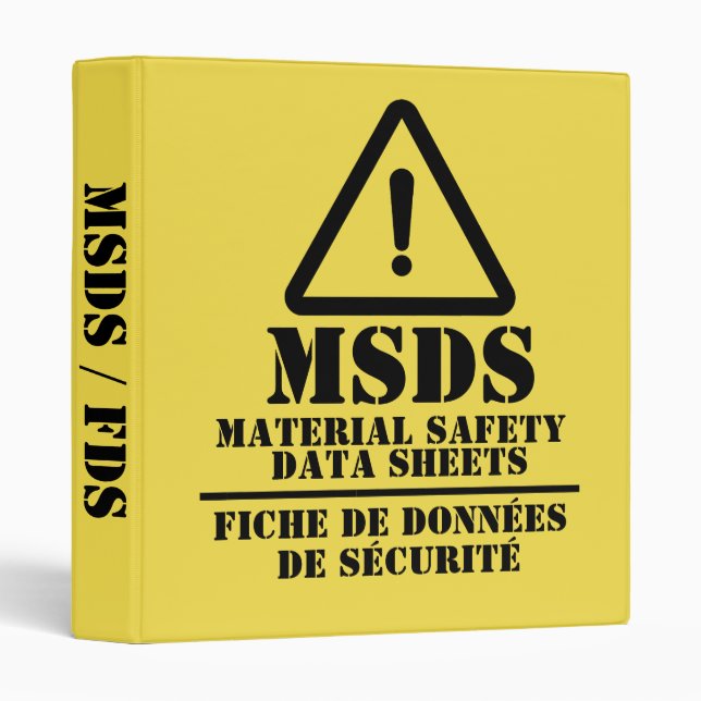 Yellow English and French MSDS / FDS Binder (Front/Spine)