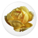 Yellow English Rose Ceramic Knob