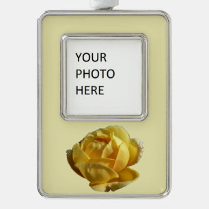Yellow English Rose Christmas Ornament