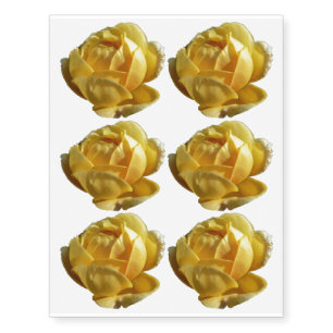 Yellow English Rose Temporary Tattoos