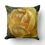 Yellow English Rose Throw Pillow