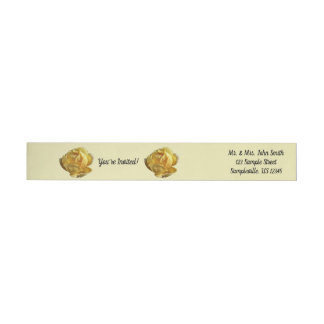 Yellow English Rose Wrap Around Label