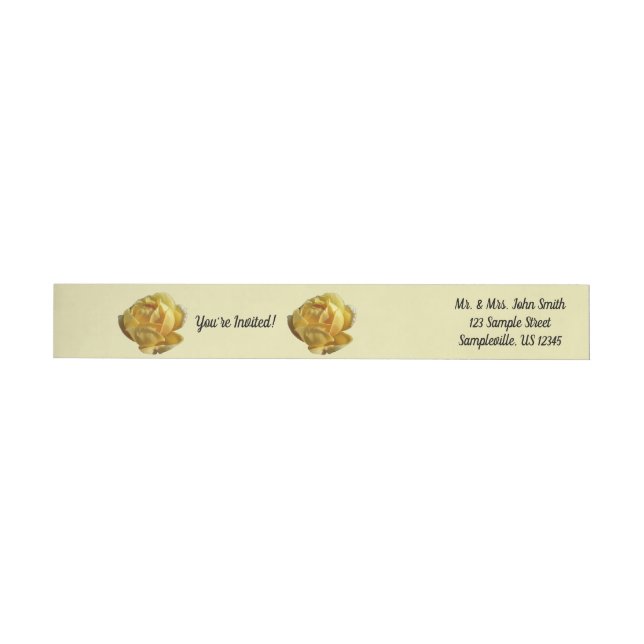 Yellow English Rose Wrap Around Label (Individual)