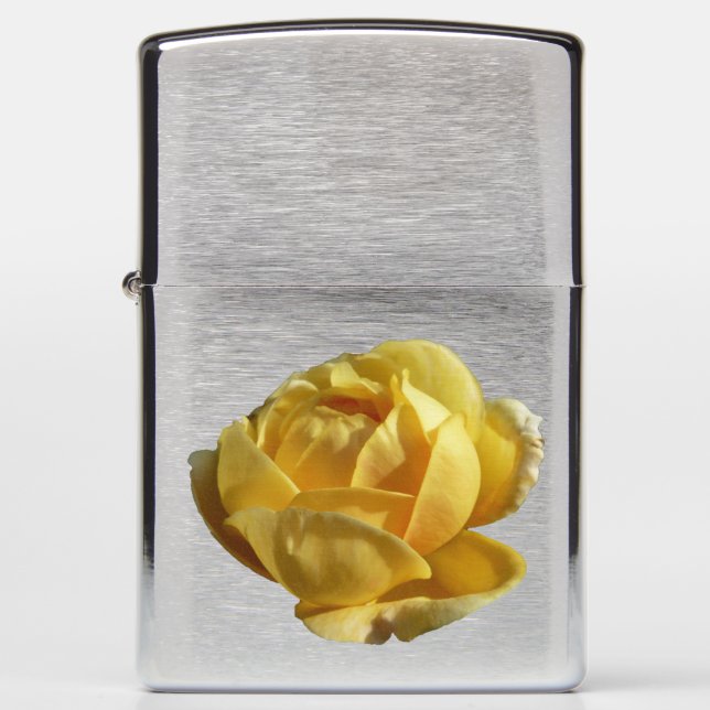 Yellow English Rose Zippo Lighter (Front)