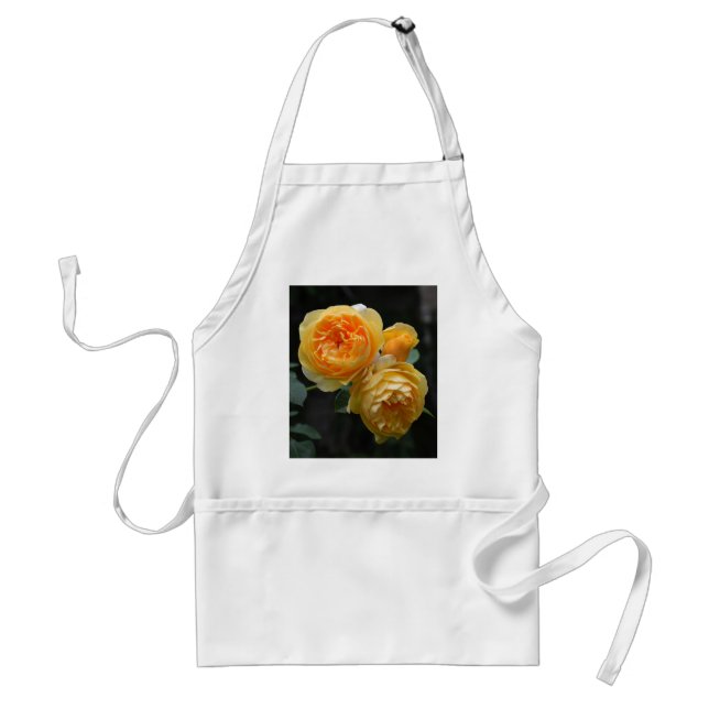 Yellow English Roses Adult Apron (Front)