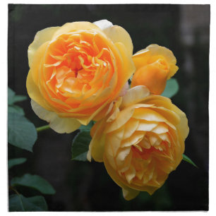 Yellow English Roses Napkin
