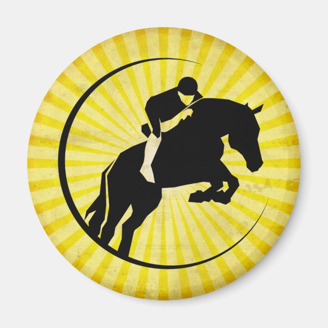 Yellow Equestrian Magnet (Front)