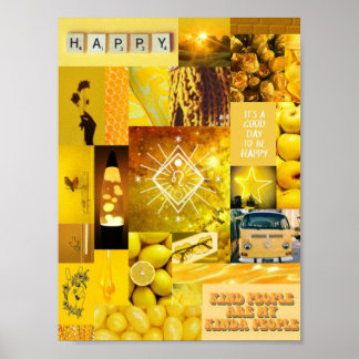 yellow esthetic leo poster