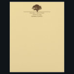 Yellow eternal oak tree elegant custom autumn letterhead<br><div class="desc">Make a lasting impression with these personal letterheads. This customizable stationery features an illustrated oak tree above your name and return address. These quality letterheads add a personal touch to correspondence such as letters of congratulations,  thank you notes,  referrals or recommendations.</div>