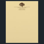 Yellow eternal oak tree elegant custom autumn letterhead<br><div class="desc">Make a lasting impression with these personal letterheads. This customizable stationery features an illustrated oak tree above your name and return address. These quality letterheads add a personal touch to correspondence such as letters of congratulations,  thank you notes,  referrals or recommendations.</div>