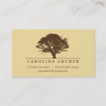 Yellow Eternal Oak Tree Elegant Style Nature Calling Card by FidesDesign at Zazzle