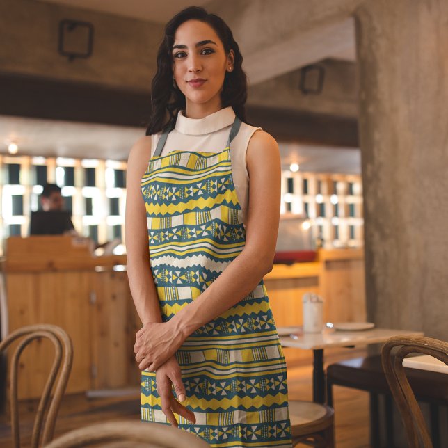 Yellow Ethnic Aztec Apron (Creator Uploaded)