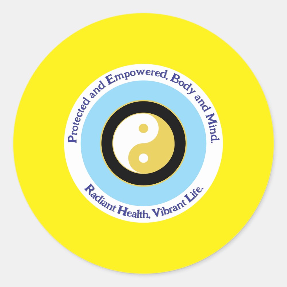 Yellow Evil Eye for Health and Optimism Classic Round Sticker