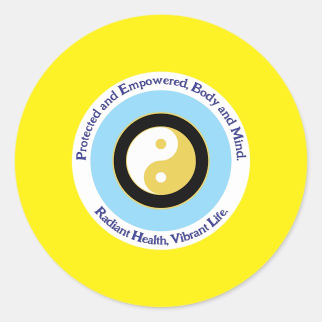 Yellow Evil Eye for Health and Optimism Classic Round Sticker (Front)