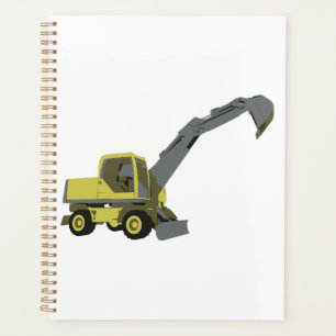 Yellow Excavator Construction Machinery Planner