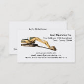 Yellow excavator cut out with resting bucket business card (Front/Back)