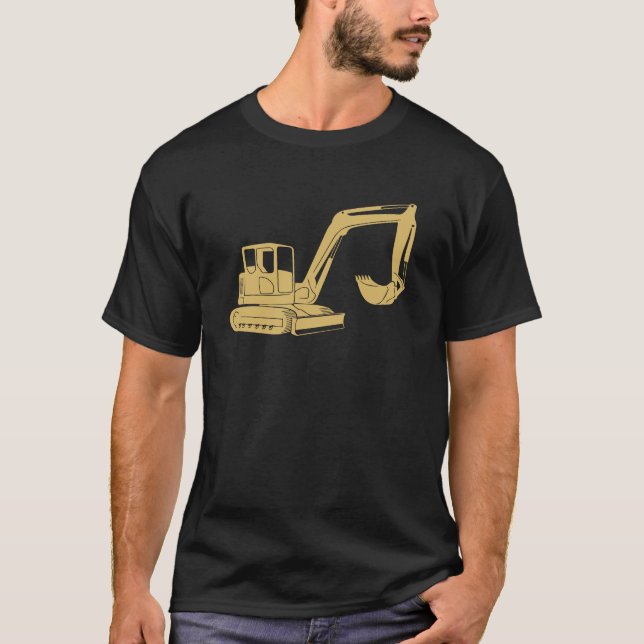 yellow excavator dredge dredger T-Shirt (Front)