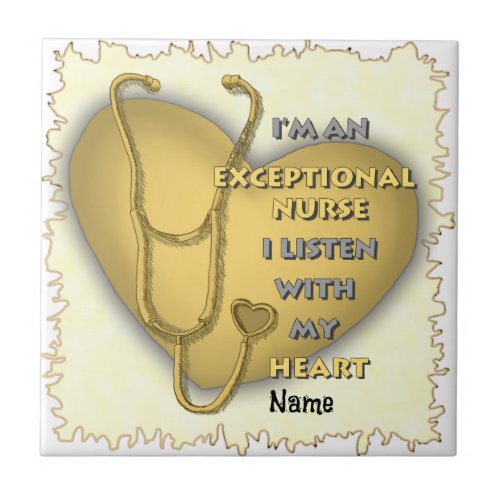 Yellow Exceptional Nurse Ceramic Tile