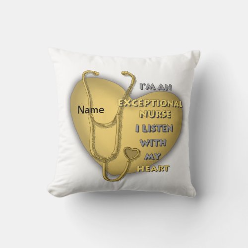 Yellow Exceptional Nurse Throw Pillow