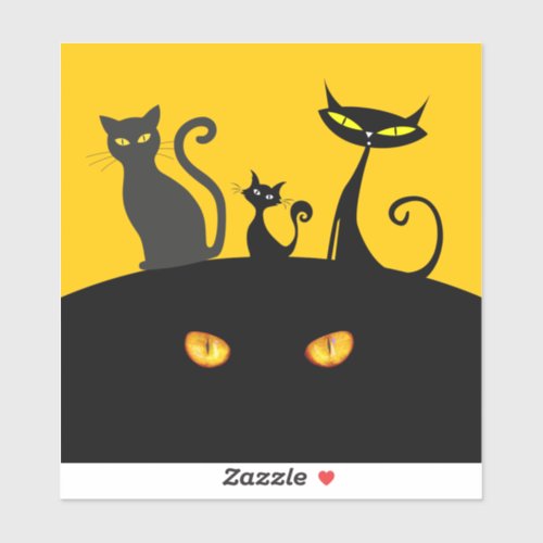 Yellow Eye Cat Stickers