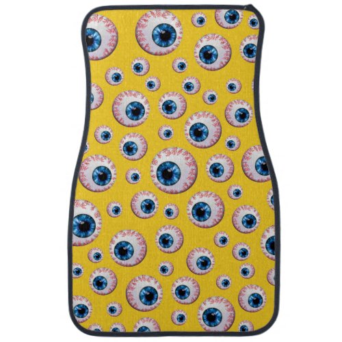 Yellow eyeball pattern car floor mat