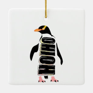 Yellow eyed penguin ceramic ornament
